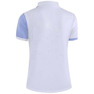 Polo de dos botones a la moda verde blanco sublimado para mujer, camisa deportiva para mujer con logotipo personalizado - Product Image 2