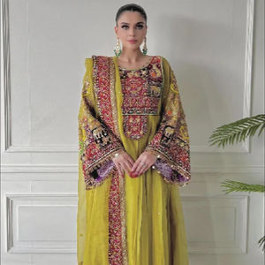 Vestido Tradicional Afgano de Alta Calidad para Mujer, Bordado, Manga Larga, Ropa Étnica Hecha en Pakistán - Product Image 1