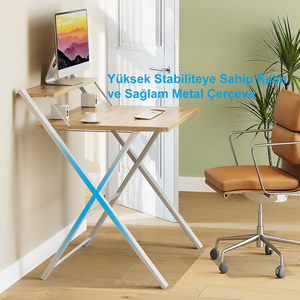 Modern European Style Convertible PC Study <b>Desk</b> Multi-Purpose Modular <b>Foldable</b> Wood Panel for Home <b>Office</b> Living Room Furniture - Product Image 4