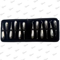 Alat Bedah Manual Premium Luxating Root Elevator Kit 12-Piece Baja Prancis Berlapis Multi Plasma Ujung Tajam - Laris Terjual