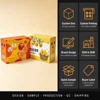 Boîte cadeau personnalisée imprimée avec poignée pour fruits de la passion, emballage pliable pour expédition e-commerce