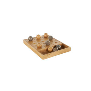 Jeu de Tic Tac Toe en bois avec neuf pièces, jeu de société classique pour le plaisir en famille, jeu d'intérieur et d'extérieur, jeu de voyage en provenance d'Inde - Product Image 2