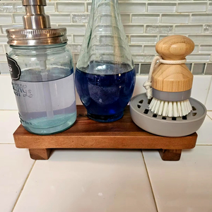 Petit porte-savon en bois d'acacia écologique et rustique Socle décoratif pour salle de bain Meuble-lavabo Plateau pour usage domestique Comptoir d'hôtel - Product Image 1