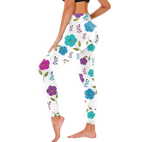 Custom women floroal <b>leggings</b> with logo stretch fabric OEM fitness <b>leggings</b> for gymwear activewear and promotional events - Product Image 2