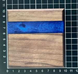 Juego de 5 posavasos de nogal elegantes de forma cuadrada con resina multicolor, perfectos para el hogar, Hotel, uso de mesa, accesorio, decoración de comedor - Product Image 4