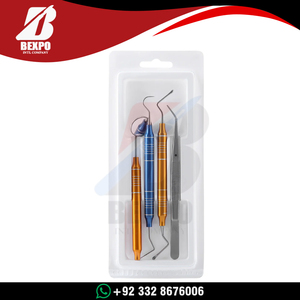 Dental Tools Kit Cleaning Tool Set Stainless Steel Scraper Mouth Mirror Tweezer Probe 4 pcs Set - Product Image 2