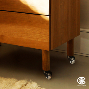 Roulette pivotante en acier 40mm avec roue en PU transparente, double roulement à billes, usage léger - Product Image 5