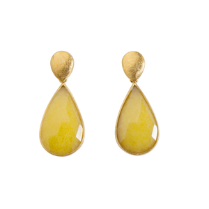 Aqua calcédoine 925 boucles d'oreilles de styliste en forme de poire en argent Sterling plaqué or - Product Image 2