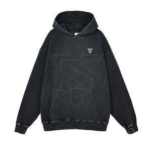 Venta Directa al por Mayor, Sudaderas con Capucha de Algodón 100% con Lavado Ácido de Pakistán, Logotipo Personalizado, Sudaderas de Forro Polar para Hombre, Invierno, Color Sólido, Alta Calidad - Product Image 1
