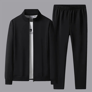 Traje de jogging con logotipo personalizado, chándal de algodón 100%, chándal grueso en blanco, conjunto de pantalones de chándal y Sudadera con capucha Unisex para hombre - Product Image 1