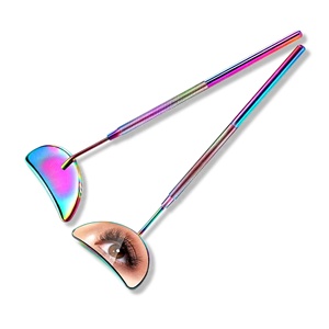 Espejo de pestañas iluminado de acero inoxidable de calidad profesional con mango de diamante para suministros de pestañas de fácil operación - Product Image 2