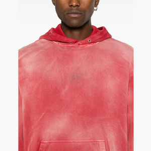 Sudadera con capucha de rizo francés para hombre personalizada clásica con hombros caídos de gran tamaño 100% algodón desgastado Vintage blanqueado con capucha - Product Image 3