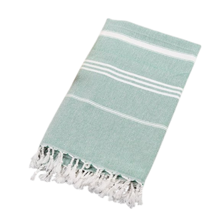 Serviette de plage surdimensionnée légère personnalisée 100% coton à séchage rapide sans sable serviette de plage turque avec pompon - Product Image 2