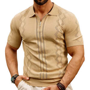 Camisa de Negocios Casual para Hombre, Nueva Colección 2025, con Cierre de Cremallera, Corte Entallado, 100% Algodón, Diseño Bordado, Secado Rápido, Manga Corta - Product Image 3