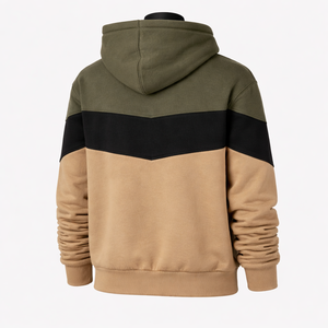 Sudadera con Capucha Personalizada con Bloques de Color |   Sudadera con Capucha de Forro Polar con Diseño de Patchwork |   Sudadera con Capucha Unisex de Estilo Urbano OEM ODM - Product Image 2