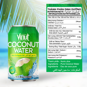 Para VINUT 330ml Etiqueta de muestra gratis Agua de coco enlatada Jugo de frutas y verduras Sabor original Sin azúcar añadido Certificado Halal - Product Image 3