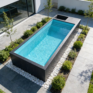 Piscina de Fibra de Vidrio de Diseño Nuevo, Grande y Profunda, para Jardín, de 12 m, Piscina de Lujo para Exteriores - Product Image 6