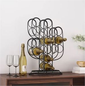 Estante metálico de diseño personalizado al por mayor para el hogar, restaurante, boda, fiesta decorativa, bar, estante de vino, organizador de almacenamiento de botellas - Product Image 4