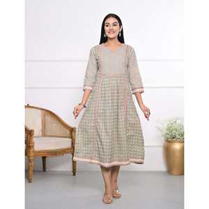 Vestido Casual Estampado de Algodón Verde, Vestido Corto Transpirable para Días de Fiesta, Vacaciones, Alta Calidad, ODM, Talla Única XS, Opciones de Tallas Grandes - Product Image 6