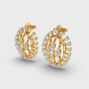 Luxury Oval Diamond <b>Stud</b> <b>Earrings</b> for Women 18K Gold Plated CZ Halo <b>Earrings</b> Elegant Bridal Fashion Jewelry - Product Image 3