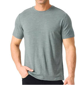 Camisetas Personalizadas de Manga Corta con Cuello Redondo, Ajustadas, de Lana Merino de Alta Calidad para Hombre, para Correr, Deportes, Gimnasio, con Estampado Personalizado - Product Image 4