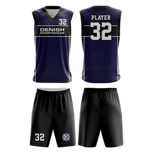 Ensemble d'uniformes de basket-ball à séchage rapide personnalisés maillots respirants shorts avec logo de l'équipe imprimé pour vêtements de sport d'été - Product Image 1