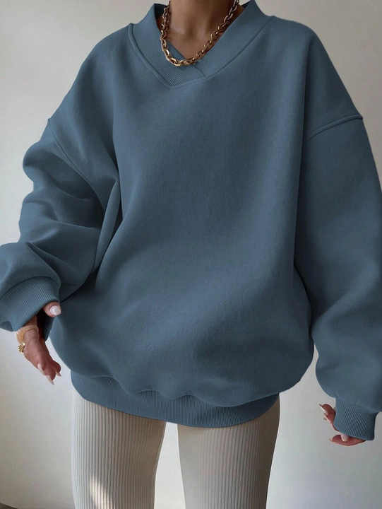 Women Sweatshirts Manufacturer Plus Size French Terry Crew Neck Printed Solid Knitted Casual Drop Hoodies Oversized Sweatshirt