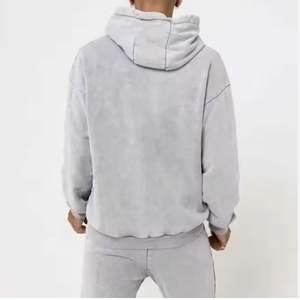 100% coton lavé à l'acide Vintage fermeture éclair vers le haut hommes ensembles personnalisés de haute qualité Design de mode lavage à l'acide survêtements survêtement - Product Image 6