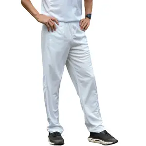 도매 공장 만든 남자 화이트 100% 면 맞춤형 크리켓 바지 남자 팀복 운동복 세트 남자 크리켓 바지