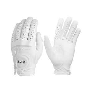Gants de golf en peau de mouton avec poignées améliorées, logo personnalisé, gants de golf en cuir Cabretta pour hommes et femmes - Product Image 2