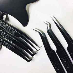 Nuevas mejores pinzas de puntas de fibra, pinzas personalizadas para extensión de pestañas, pinzas de pestañas de etiqueta privada y espejo de pestañas, embalaje personalizado - Product Image 3