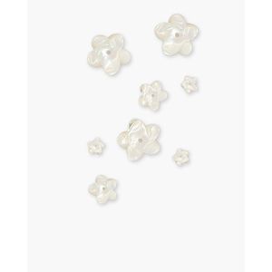 Perles de fleurs en nacre blanche en vrac - Product Image 4