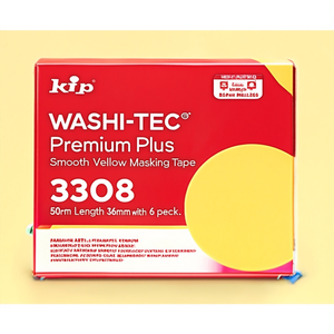 Ruban adhésif de masquage lisse jaune WASHI-TEC Premium Plus Goldkrepp 3308, longueur 50 m, largeur 36 mm, lot de 6 - Product Image 3