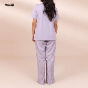 T-shirts respirants en toile de coton lavée unie pour femmes grandes tailles, manches courtes, style sportif, écologiques, séchage rapide, ensemble 2 pièces - Product Image 2