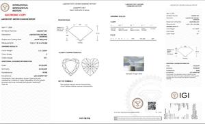 1.61ct Heart Cut Lab-Grown Diamond IGI Certified E Color VS1 Clarity Lab-Stone - Product Image 5