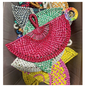 Éventail à main tissé en jonc de mer naturel, éventail fait à la main en feuille de palmier, cadeau écologique, exportation en gros du Vietnam - Product Image 3