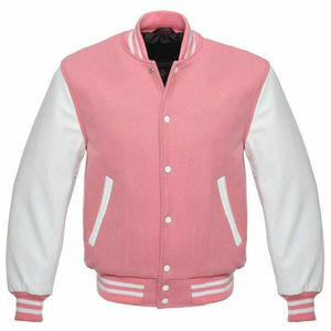 Veste universitaire pour hommes col montant saison d'hiver haute qualité Style décontracté Baseball Letterman veste à manches en cuir - Product Image 1
