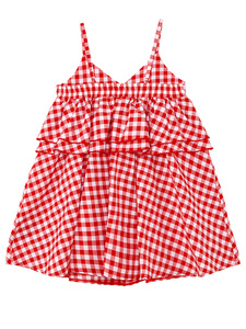 Sea Cat Girl Poplin Dress Manga Hasta la rodilla Vestido de verano Algodón Jersey Red Girl Dress - Product Image 4