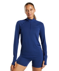Chaqueta de manga larga para yoga y correr para mujer, ropa deportiva transpirable de secado rápido para fitness al aire libre, entrenamiento de gimnasio, abrigo sólido con cremallera - Product Image 1
