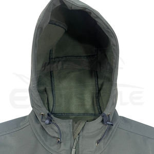 Softshell Safari <b>Jackets</b> Olive Green Waterproof Hooded Winter <b>Windbreaker</b> Front Zip Low MOQ Wholesale Mens Outdoor <b>Jackets</b> - Product Image 3