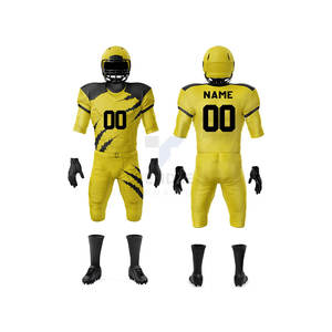 ชุดยูนิฟอร์มอเมริกันฟุตบอล แขนสั้น สีเหลือง 100% โพลีเอสเตอร์ สำหรับทีมมืออาชีพ ฝึกซ้อมและแข่งขัน - Product Image 1