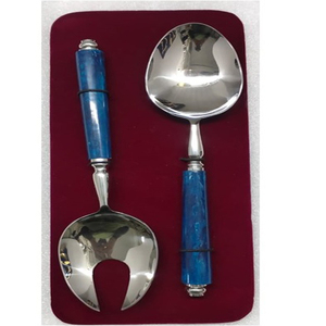 Ensemble de couverts en acier inoxydable en résine bleue Design tendance à la mode Nouveaux ensembles de couverts personnalisés très vendus Ustensiles Vaisselle - Product Image 1