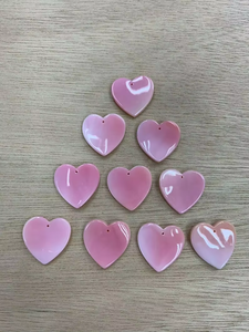 Pink conch Shell Heart Quality Handmade Pink Queen Conch Shell Heart Cabs Pink Opal Gemstone For making Jewellery - Product Image 4