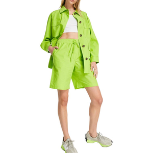 Pantaloncini Topshop verde chiaro con coulisse, taglia 2 US, 100% cotone canvas, design traspirante da Nordstrom - Product Image 1