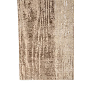 Entropy Ivory Hand Knotted Wool & Silk Rug AKWS-3039 Rectangular Puzzle <b>Pattern</b> Living Room Carpet for Teens Hallway Use - Product Image 4