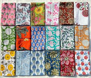 Serviettes de table modernes en coton imprimé, faites à la main, en tissu décoratif, mélangées et assorties, serviettes de cuisine et de salle à manger lavées - Product Image 6