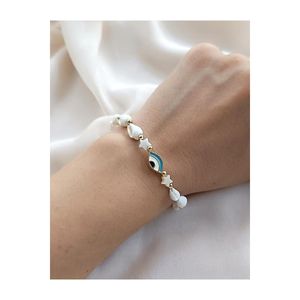 Bracciale braccialetto naturale conchiglia di mare malocchio con perline bracciale stella