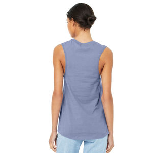 Camiseta sin mangas corta de punto de algodón orgánico de calidad superior para mujer diseño acolchado transpirable de secado rápido - Product Image 3