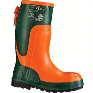 รองเท้าบูทนิรภัยสีเขียวมะกอก/สีส้ม รุ่นเอล์ม 46 สำหรับงานป่าไม้ ถุงมือยางธรรมชาติสำหรับทำสวน และอุปกรณ์ป้องกัน - Product Image 2