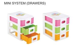 Commodes de rangement en plastique rectangulaires modernes à 3 tiroirs, orange, rose, vert, pour un usage domestique, montage gratuit sans roulettes - Product Image 5